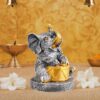 Resin Elephant Playing Musical Instrument Showpiece For Home Dcor Living Room Bedroom Table Top