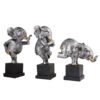 Polyresin Elephant Showpiece Statue and Artifacts for Home Decor, Living Room, Table Decoration for Gifting, Interiors and Diwali Decoration Silver (Set Of 3) - Image 3