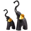 Polyresin Elephant Showpiece Statue and Artifacts for Home Decor, Living Room, Table Decoration for Gifting, Interiors and Diwali Decoration Black (Set Of 2) - Image 2